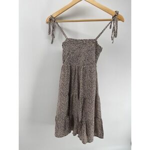 Abercrombie & Fitch Dress Womens XS Smocked Tie Strap Animal Print Flowy